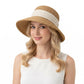 Straw Sun Hat Asymmetric Brim Breathable Lightweight Foldable Summer Hat