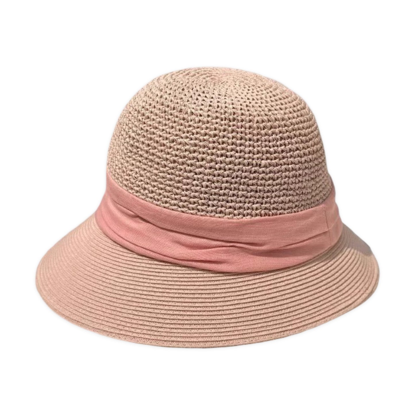 Straw Sun Hat Asymmetric Brim Breathable Lightweight Foldable Summer Hat