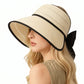 Wide Brim Straw Visor Hat Breathable Foldable Summer Sun Hat Beach Vacation Hat