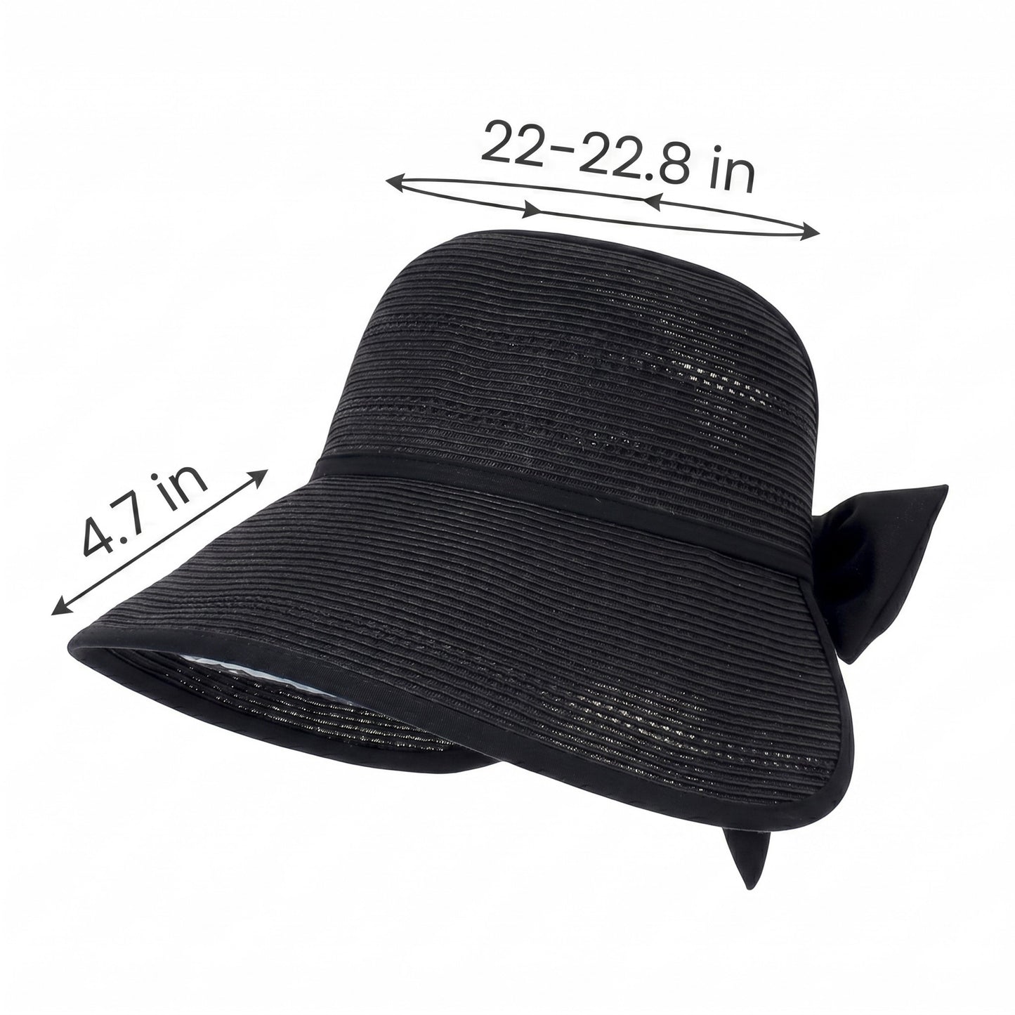 Wide Brim Straw Visor Hat Breathable Foldable Summer Sun Hat Beach Vacation Hat