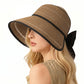Wide Brim Straw Visor Hat Breathable Foldable Summer Sun Hat Beach Vacation Hat