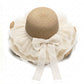 Wide Brim Straw Sun Hat Mesh Trim Elegant Summer Beach Vacation Hat