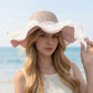 Wide Brim Straw Sun Hat Mesh Trim Elegant Summer Beach Vacation Hat