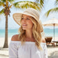 Wide Brim Straw Sun Hat Lace Bow Breathable Summer Beach Vacation Hat