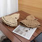 Wide Brim Straw Sun Hat Beaded Trim Handmade Crochet Beach Vacation Hat