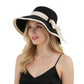 Wide Brim Sun Hat with Bow Lightweight Foldable Beach Vacation Hat