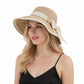Wide Brim Sun Hat with Bow Lightweight Foldable Beach Vacation Hat