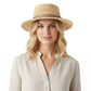 Flat Top Straw Boater Hat Wide Brim Summer Beach Vacation Sun Hat