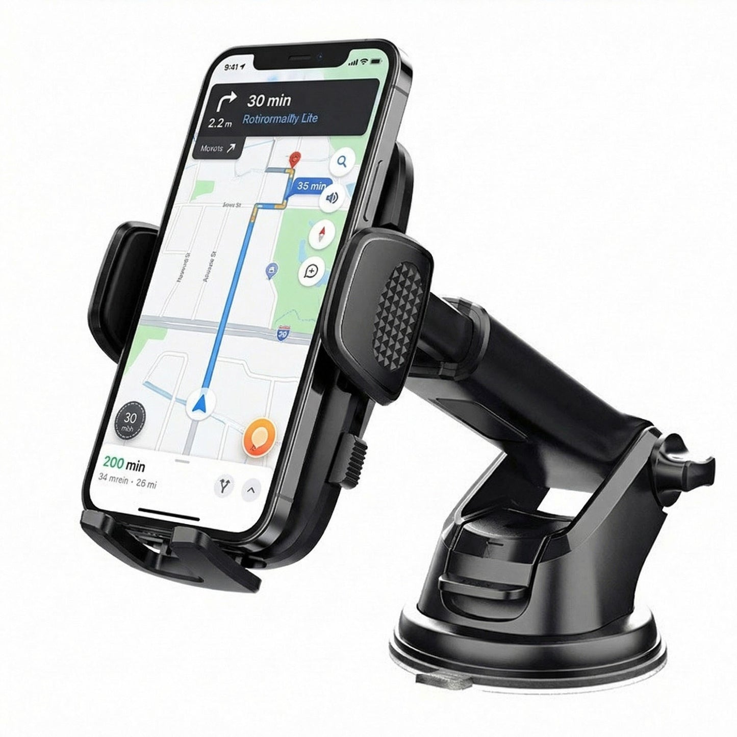 Car Dashboard Phone Mount Holder with Adjustable Arm Strong 3M Adhesive Secure Grip