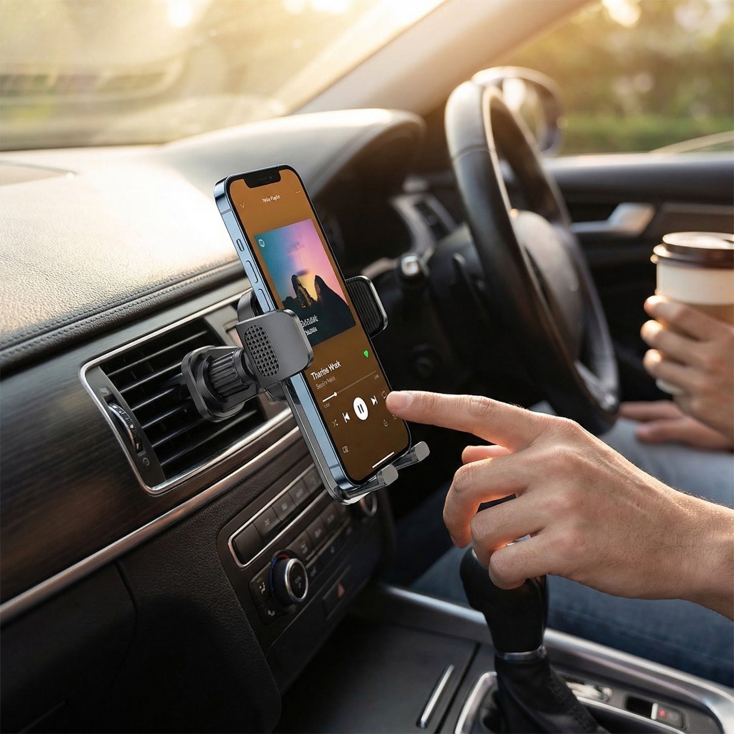 Car Phone Mount Holder Air Vent and Dashboard Suction Cup Adjustable Universal Smartphone Holder