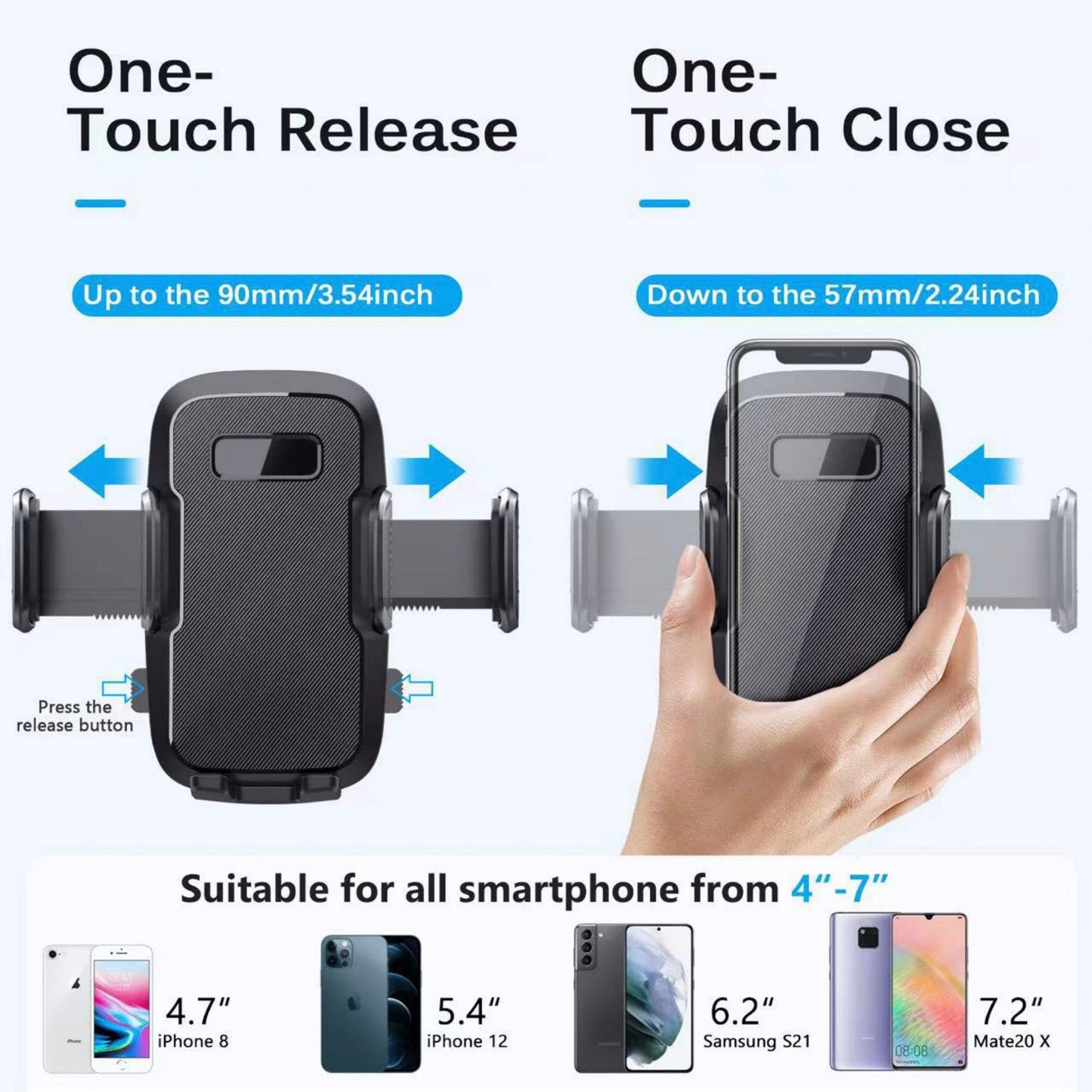 Car Phone Mount Air Vent Holder Adjustable Universal Smartphone Holder Secure Grip Navigation Mount