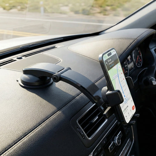 Car Phone Mount Holder with Suction Cup Adjustable Arm Dashboard Windshield Universal Holder