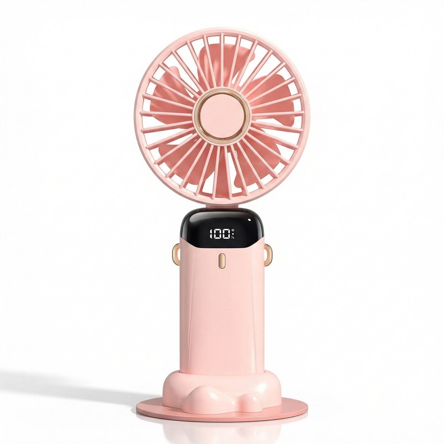 USB Rechargeable Mini Handheld Fan Portable Foldable Desk Fan with Digital Display Cooling Fan