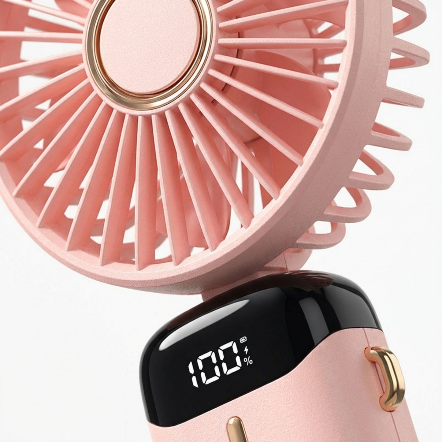 USB Rechargeable Mini Handheld Fan Portable Foldable Desk Fan with Digital Display Cooling Fan
