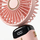USB Rechargeable Mini Handheld Fan Portable Foldable Desk Fan with Digital Display Cooling Fan