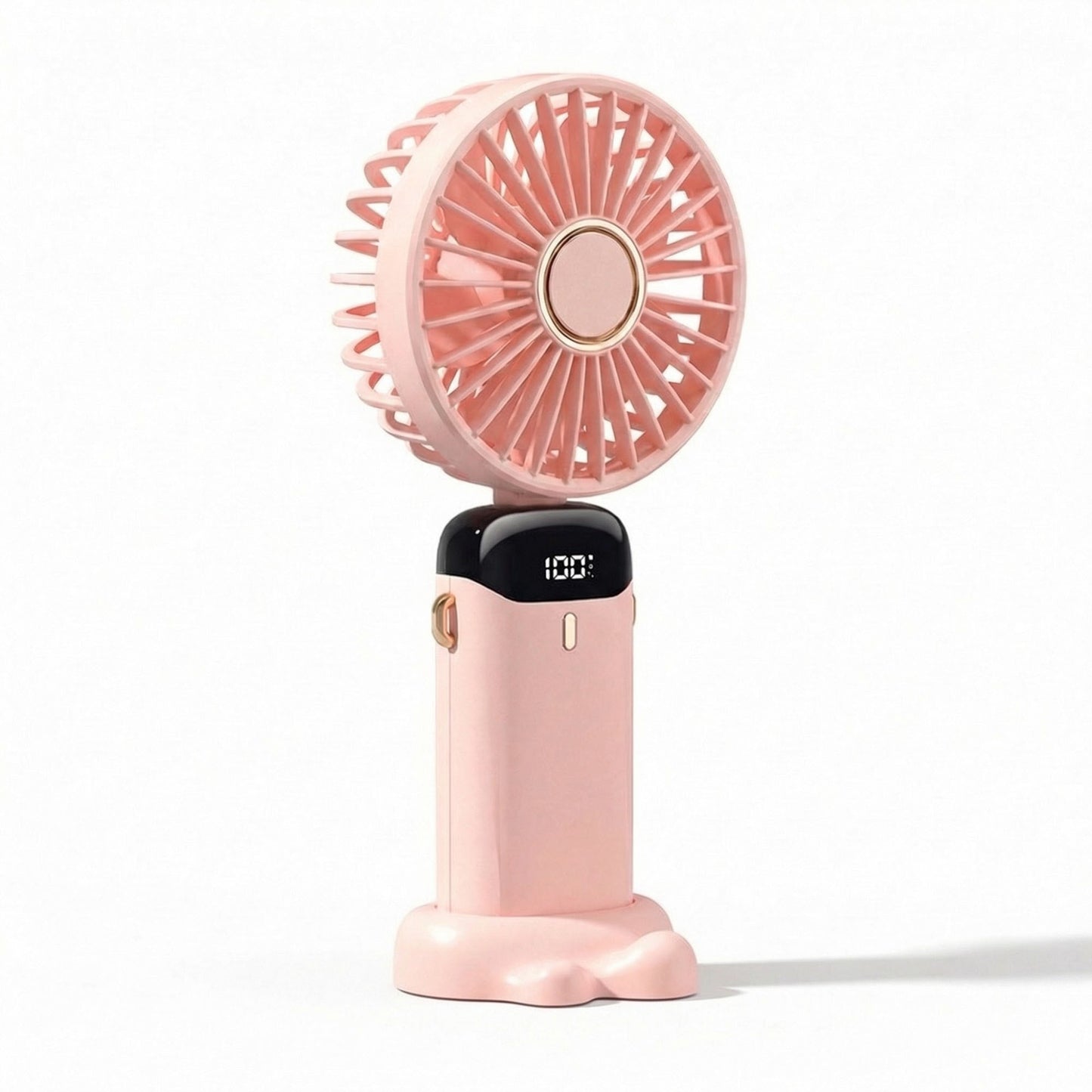 USB Rechargeable Mini Handheld Fan Portable Foldable Desk Fan with Digital Display Cooling Fan