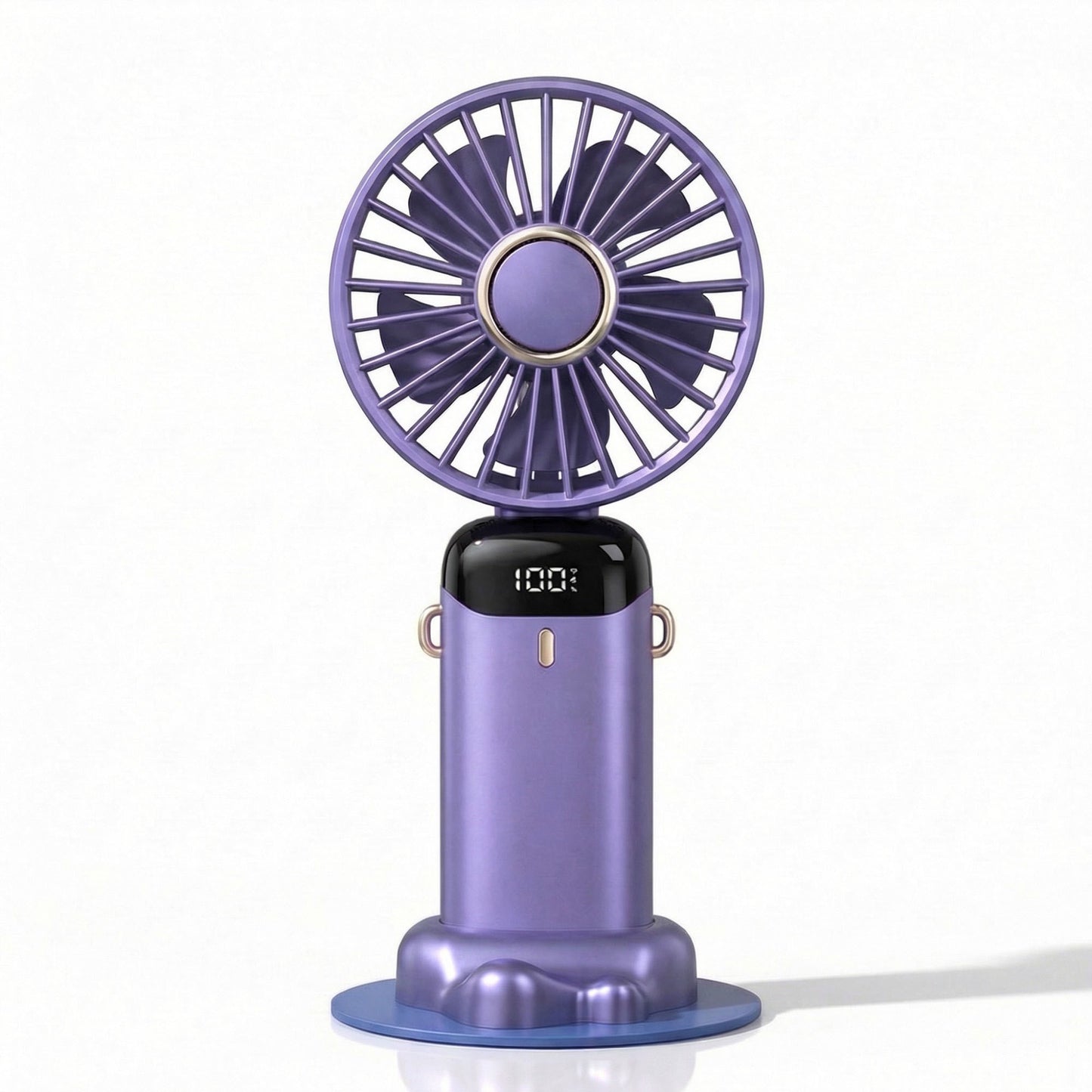 USB Rechargeable Mini Handheld Fan Portable Foldable Desk Fan with Digital Display Cooling Fan