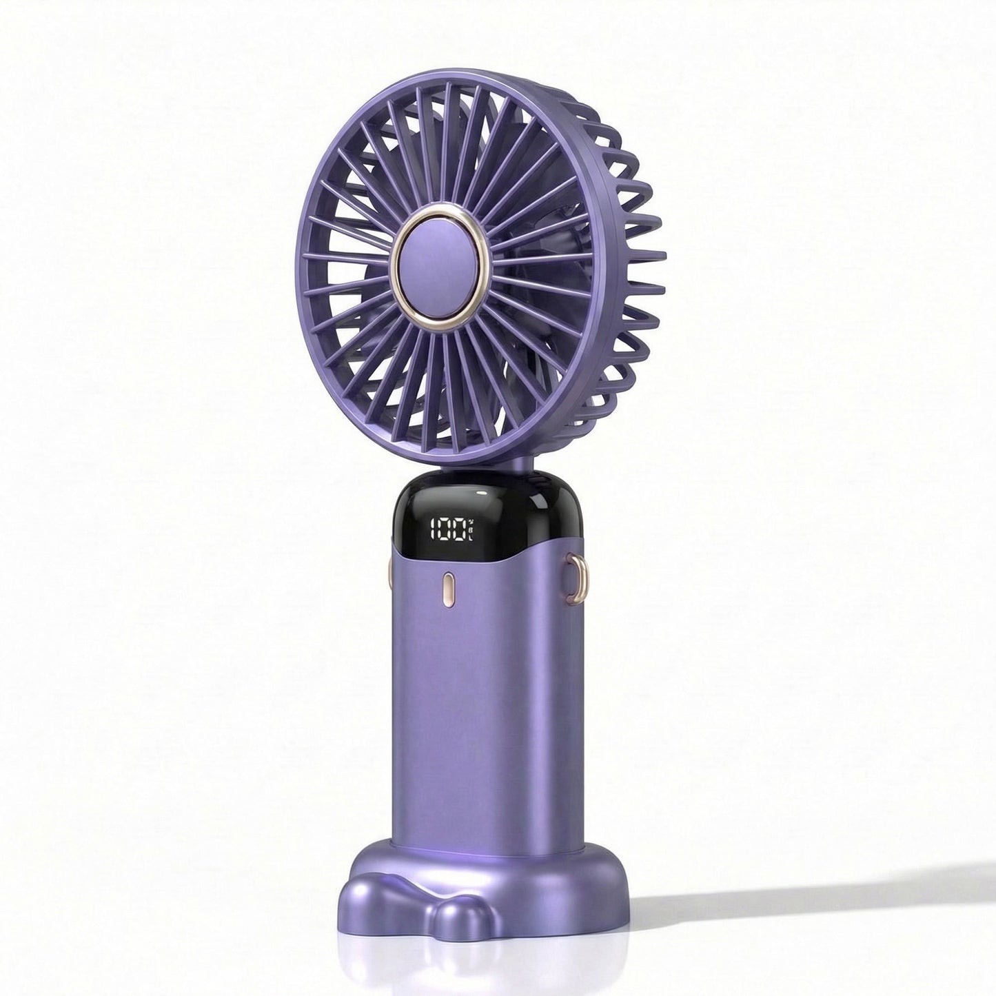 USB Rechargeable Mini Handheld Fan Portable Foldable Desk Fan with Digital Display Cooling Fan
