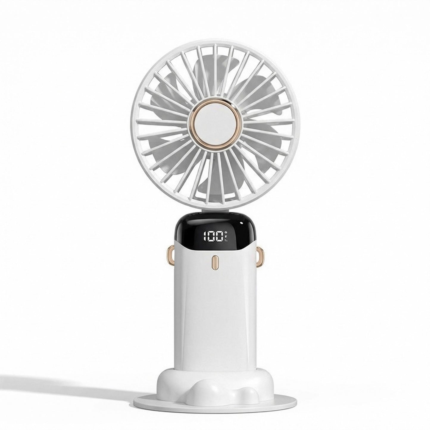 USB Rechargeable Mini Handheld Fan Portable Foldable Desk Fan with Digital Display Cooling Fan
