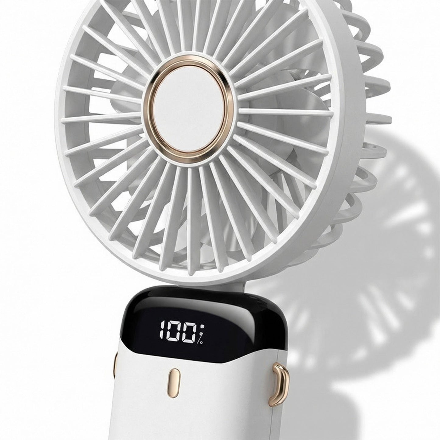 USB Rechargeable Mini Handheld Fan Portable Foldable Desk Fan with Digital Display Cooling Fan