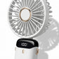 USB Rechargeable Mini Handheld Fan Portable Foldable Desk Fan with Digital Display Cooling Fan