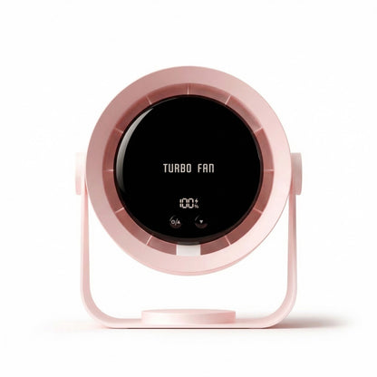 USB Rechargeable Turbo Desk Fan Quiet Circulating Fan with LED Display Wall Mount Portable Fan