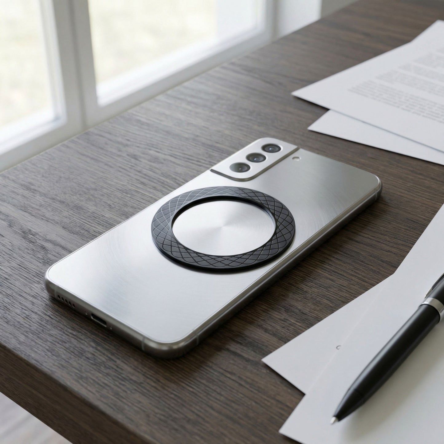 Magnetic Alignment Ring 5 Pack for Wireless Charging 2.3in Adhesive Metal Rings