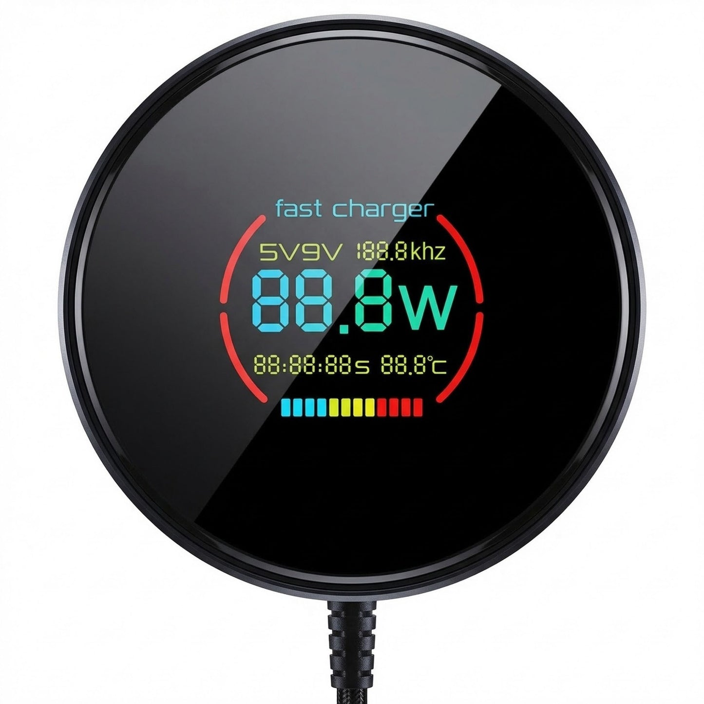 Magnetic Wireless Charger 25W Fast Charging Pad with Digital Display Type-C Input