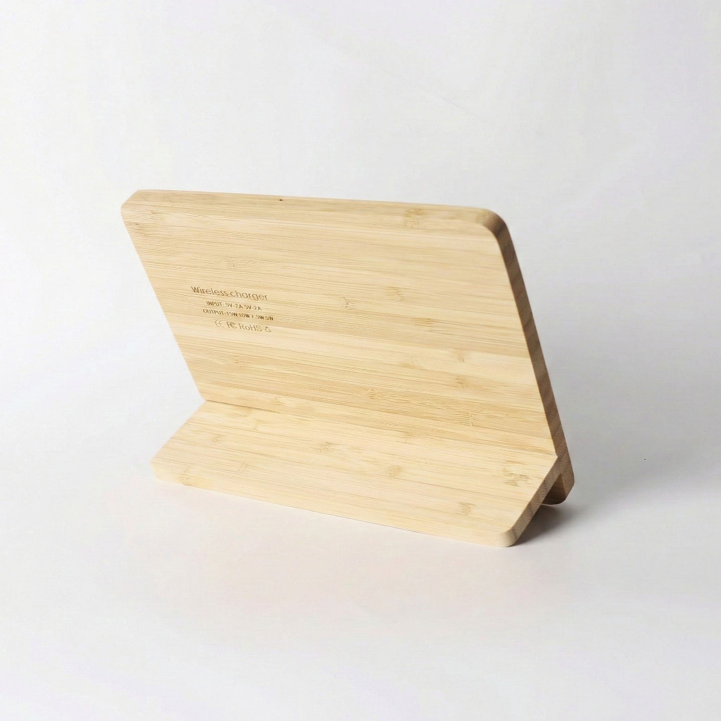 Bamboo Photo Frame with Wireless Charging Pad Compatible with Qi Enabled Devices