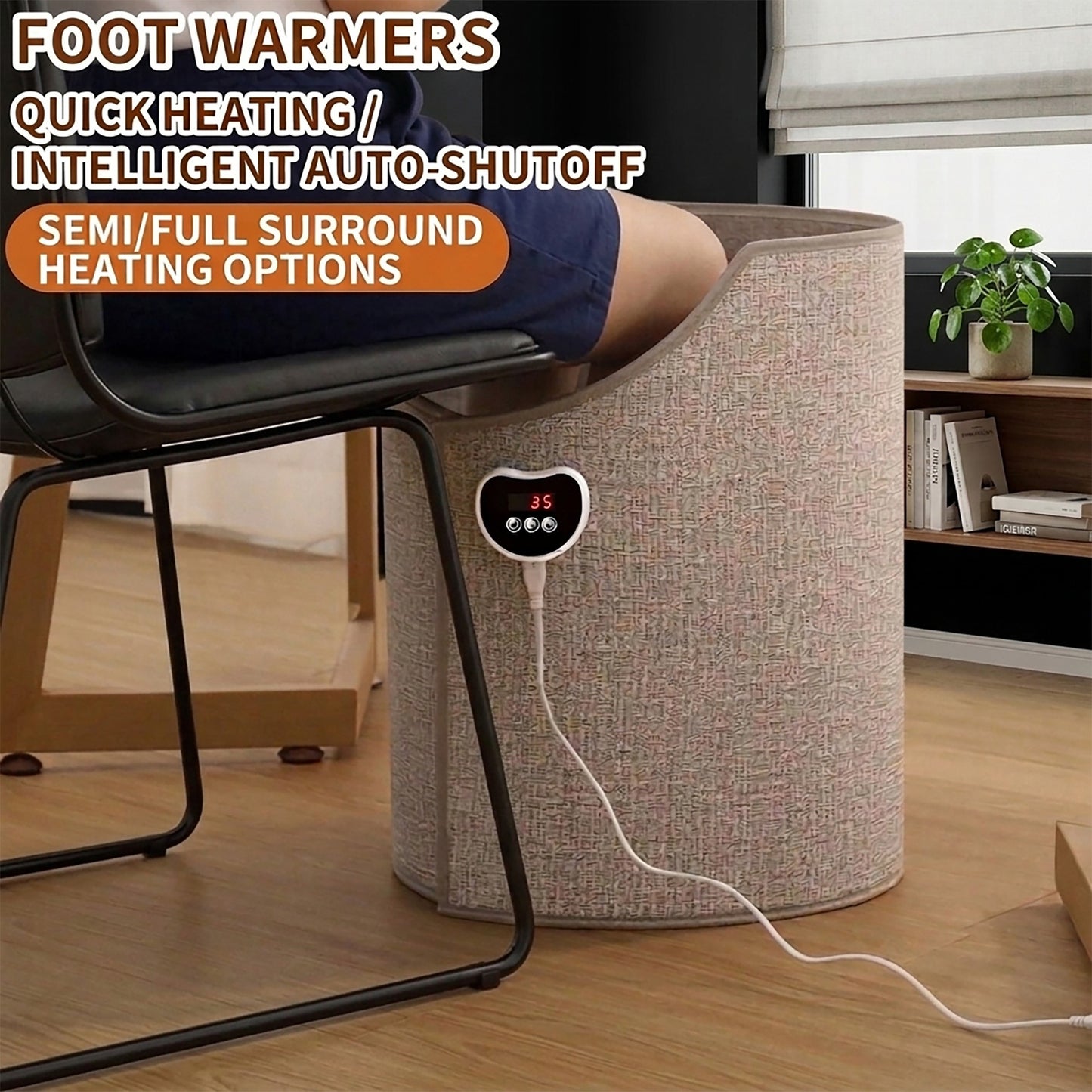 Electric Foot Warmer Under Desk Heated Foot Warmer Wrap Around Heating Pad for Home Office