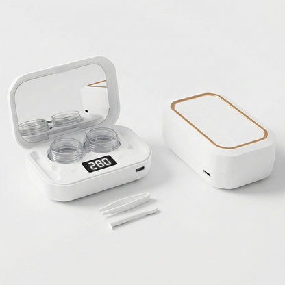 Sonic Contact Lens Cleaner with 360¡ã Cleaning and Digital Timer Display