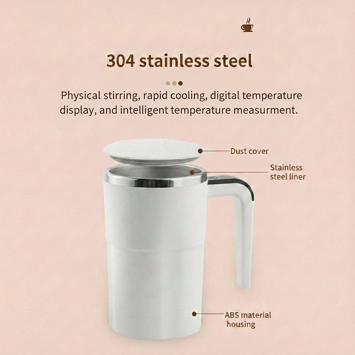 Electric Self Stirring Mug with LCD Temperature Display Automatic Mixing Cup