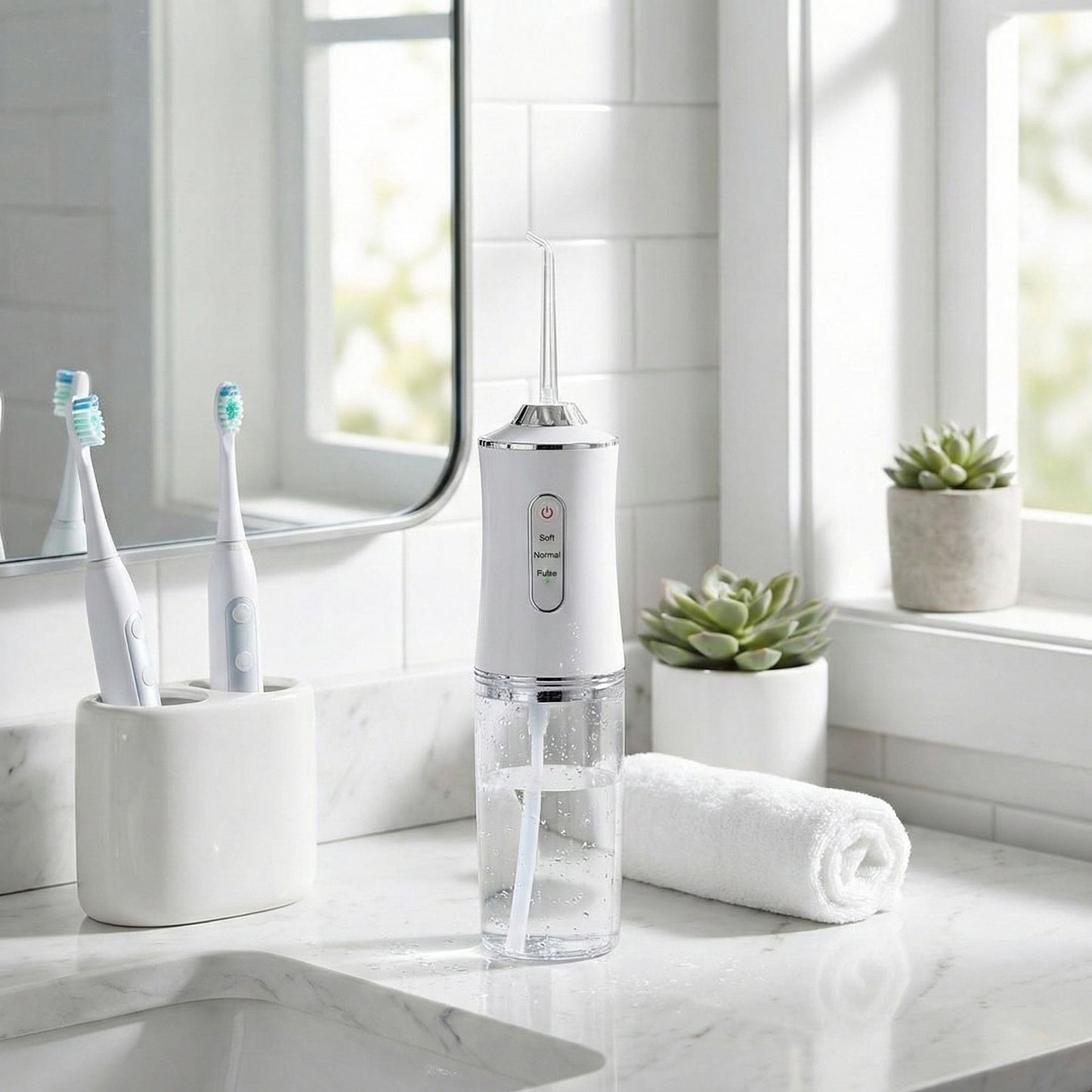 Cordless Water Flosser Oral Irrigator with Multiple Modes and Rechargeable Design