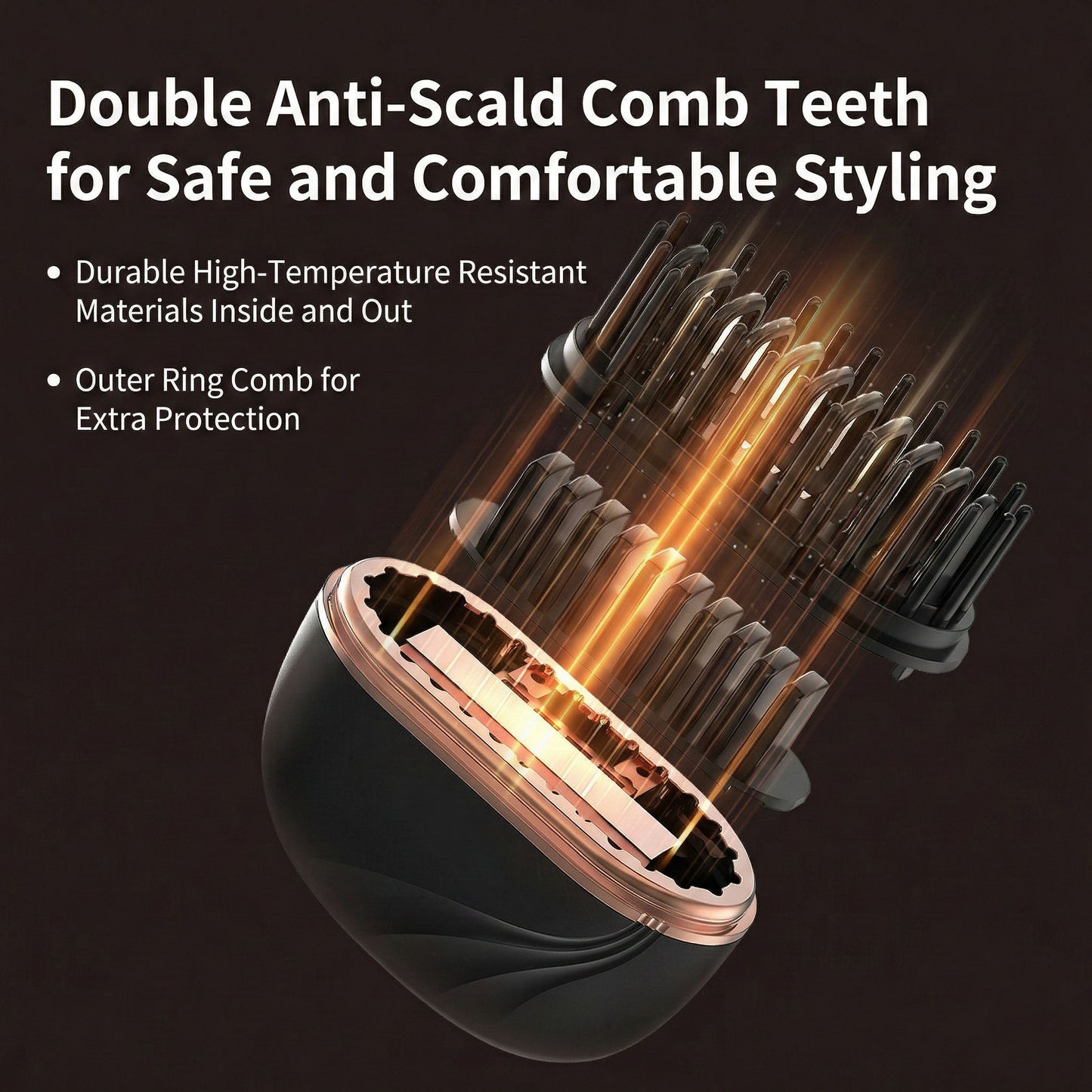 Cordless Thermal Hair Comb with Adjustable Heat Settings and Protective Travel Lid