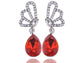 Topaz Red Teardrop Bridal Dangle Drop Earrings