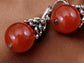 Unique Red Gem Ball Drop Earrings