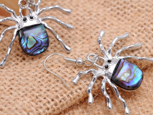 Majestic Black Spooky Spider Dangle Earrings