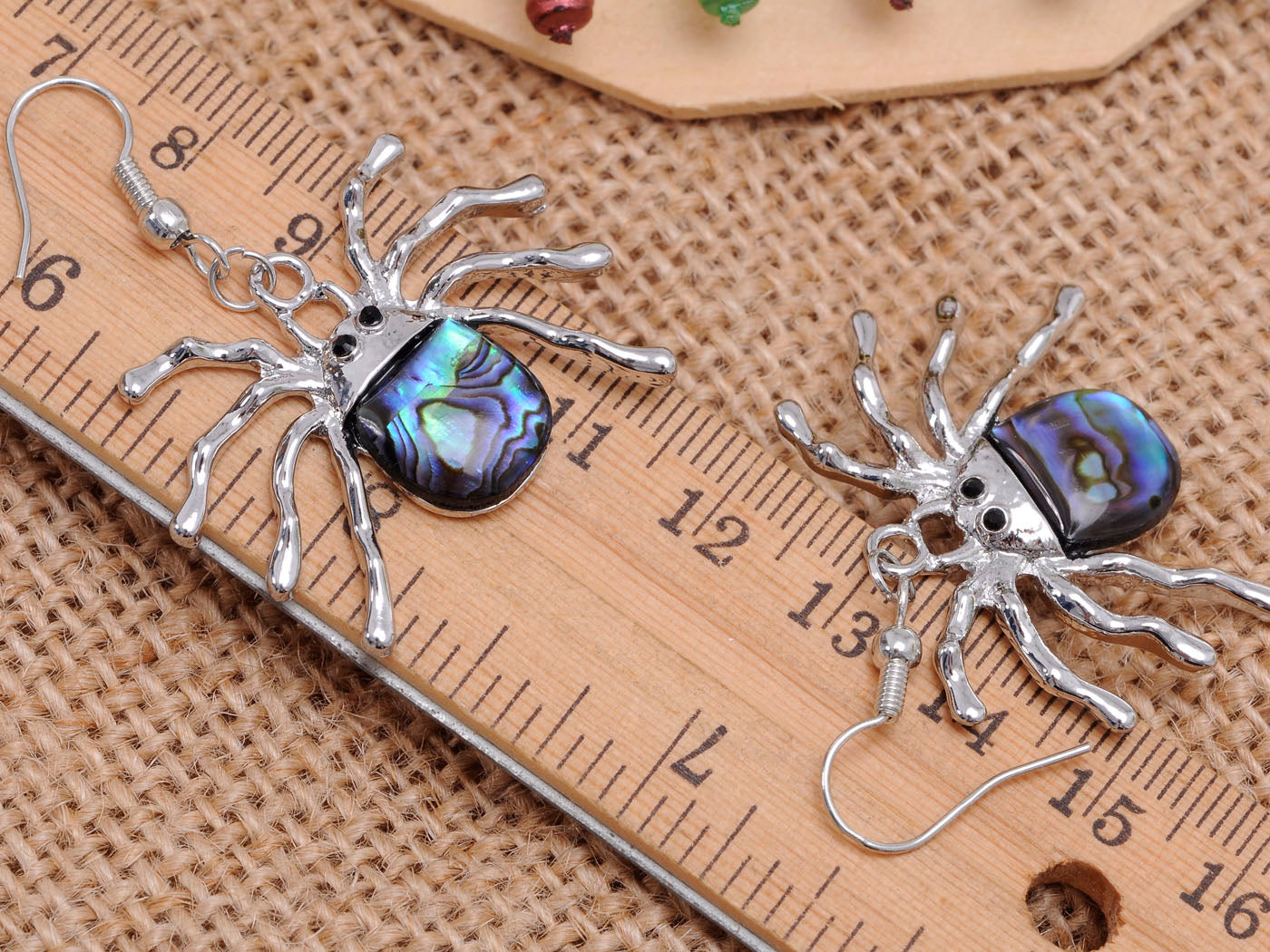 Majestic Black Spooky Spider Dangle Earrings