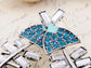 Geometric Shape Blue Fish Body Earrings