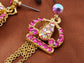 Hot Pink Fuchsia Royal Princess Crown Drop Earrings