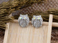 Bird Owl Black Colored Stud Earrings