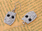 Bird Owl Black Colored Stud Earrings