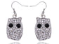 Bird Owl Black Colored Stud Earrings