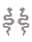 Slithering Serpent Egyptian Cleopatra Ice Bling Stud Earrings
