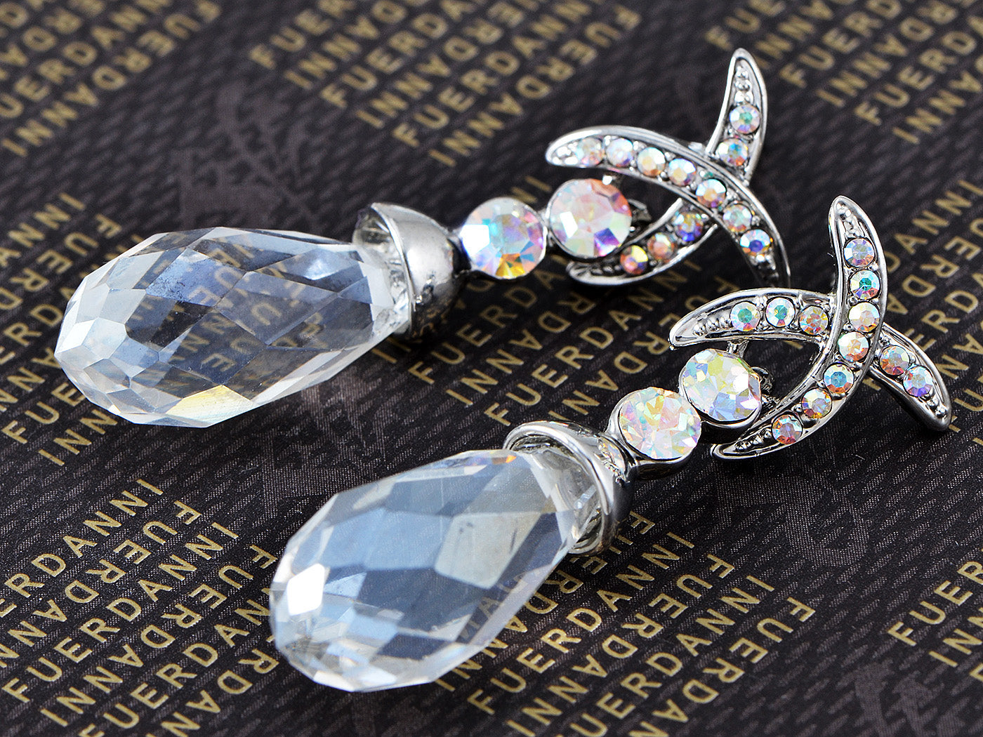 Elements Aurora Borealis X Prism Circle Accent Earrings