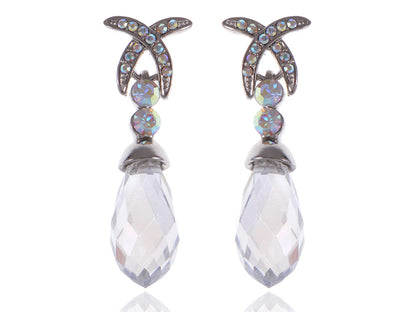 Elements Aurora Borealis X Prism Circle Accent Earrings