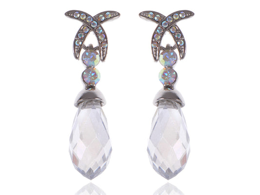 Elements Aurora Borealis X Prism Circle Accent Earrings