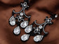 Jet Black Gothic Edgy Chandelier Dangle Drop Earrings