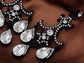 Jet Black Gothic Edgy Chandelier Dangle Drop Earrings