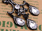 Jet Black Gothic Edgy Chandelier Dangle Drop Earrings
